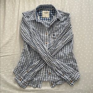 Abercrombie & Fitch Blue and White Plaid Button Up